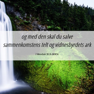 Picture 06 - 2 Mosebok 30:26 NORSK - og med den skal du salve sammenkomstens telt og - Bible Verse Picture
