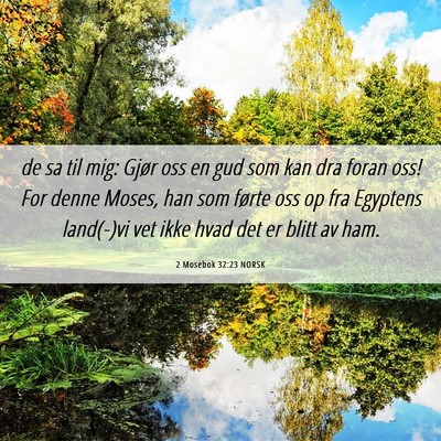 Picture 06 - 2 Mosebok 32:23 NORSK - de sa til mig: Gjør oss en gud som kan dra foran - Bible Verse Picture