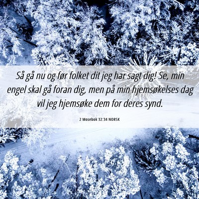 Picture 06 - 2 Mosebok 32:34 NORSK - Så gå nu og før folket dit jeg har sagt dig! - Bible Verse Picture