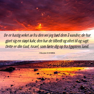 Picture 06 - 2 Mosebok 32:8 NORSK - De er hastig veket av fra den vei jeg bød dem å - Bible Verse Picture
