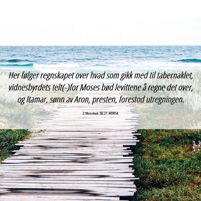 Picture 06 - 2 Mosebok 38:21 NORSK - Her følger regnskapet over hvad som gikk med til - Bible Verse Picture