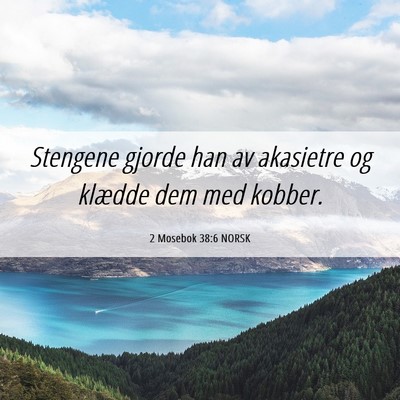 Picture 06 - 2 Mosebok 38:6 NORSK - Stengene gjorde han av akasietre og klædde dem - Bible Verse Picture