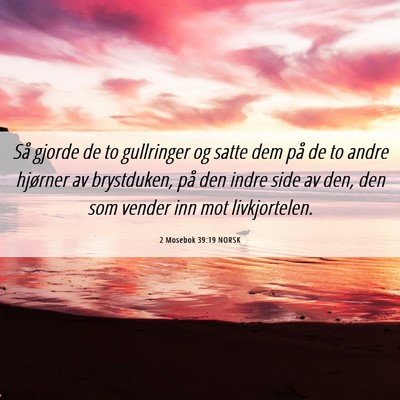 Picture 06 - 2 Mosebok 39:19 NORSK - Så gjorde de to gullringer og satte dem på de - Bible Verse Picture