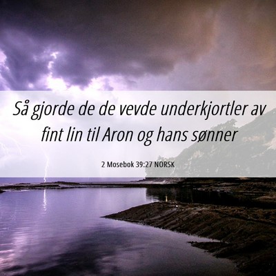 Picture 06 - 2 Mosebok 39:27 NORSK - Så gjorde de de vevde underkjortler av fint lin - Bible Verse Picture