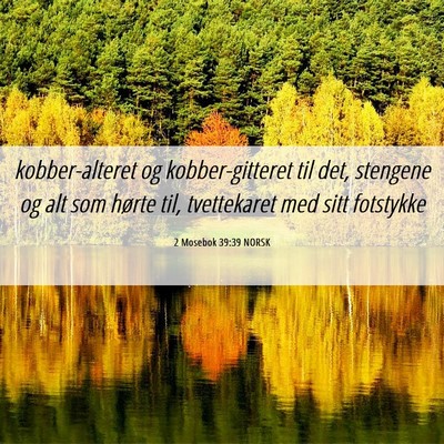 Picture 06 - 2 Mosebok 39:39 NORSK - kobber-alteret og kobber-gitteret til det, - Bible Verse Picture