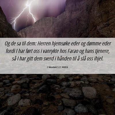 Picture 06 - 2 Mosebok 5:21 NORSK - Og de sa til dem: Herren hjemsøke eder og dømme - Bible Verse Picture