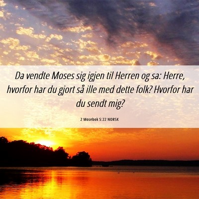 Picture 06 - 2 Mosebok 5:22 NORSK - Da vendte Moses sig igjen til Herren og sa: - Bible Verse Picture