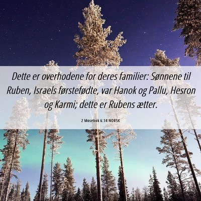 Picture 06 - 2 Mosebok 6:14 NORSK - Dette er overhodene for deres familier: Sønnene - Bible Verse Picture
