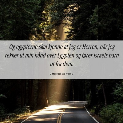 Picture 06 - 2 Mosebok 7:5 NORSK - Og egypterne skal kjenne at jeg er Herren, når - Bible Verse Picture