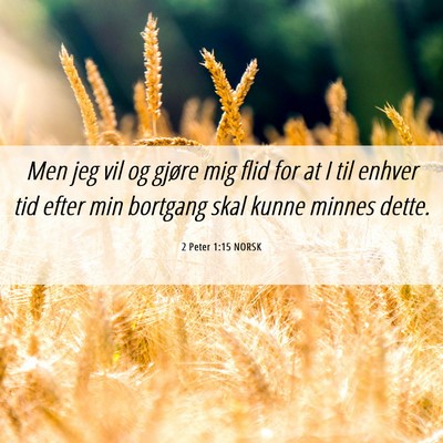 Picture 06 - 2 Peter 1:15 NORSK - Men jeg vil og gjøre mig flid for at I til - Bible Verse Picture