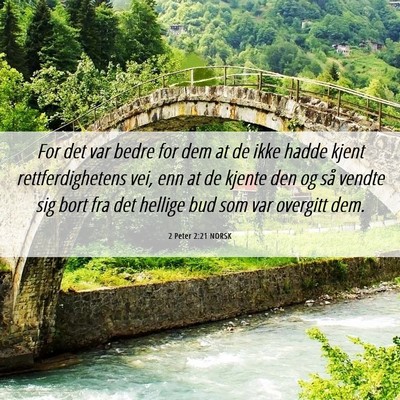 Picture 06 - 2 Peter 2:21 NORSK - For det var bedre for dem at de ikke hadde kjent - Bible Verse Picture