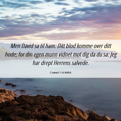 Picture 06 - 2 Samuel 1:16 NORSK - Men David sa til ham: Ditt blod komme over ditt - Bible Verse Picture