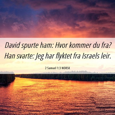 Picture 06 - 2 Samuel 1:3 NORSK - David spurte ham: Hvor kommer du fra? Han svarte: - Bible Verse Picture