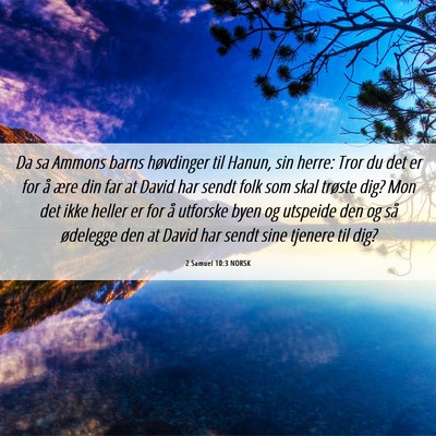 Picture 06 - 2 Samuel 10:3 NORSK - Da sa Ammons barns høvdinger til Hanun, sin - Bible Verse Picture