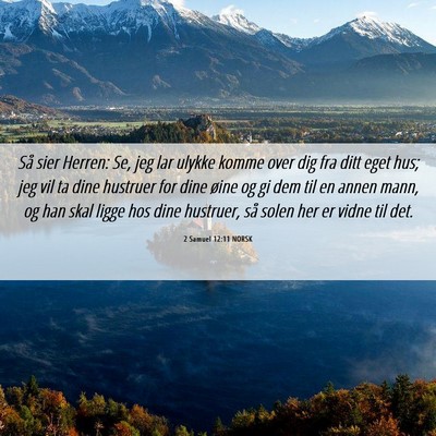 Picture 06 - 2 Samuel 12:11 NORSK - Så sier Herren: Se, jeg lar ulykke komme over - Bible Verse Picture