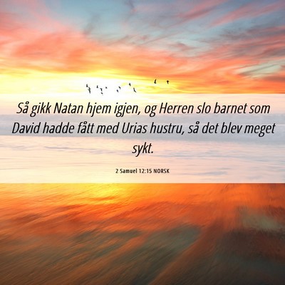 Picture 06 - 2 Samuel 12:15 NORSK - Så gikk Natan hjem igjen, og Herren slo barnet - Bible Verse Picture