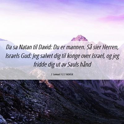Picture 06 - 2 Samuel 12:7 NORSK - Da sa Natan til David: Du er mannen. Så sier - Bible Verse Picture