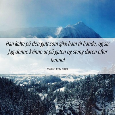 Picture 06 - 2 Samuel 13:17 NORSK - Han kalte på den gutt som gikk ham til hånde, - Bible Verse Picture