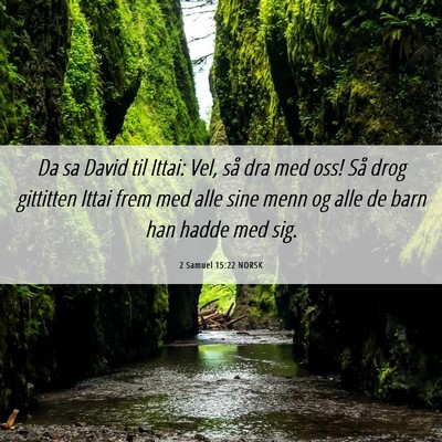 Picture 06 - 2 Samuel 15:22 NORSK - Da sa David til Ittai: Vel, så dra med oss! Så - Bible Verse Picture