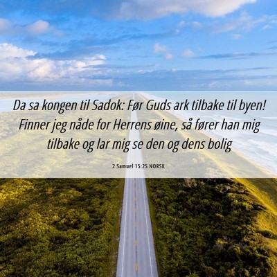 Picture 06 - 2 Samuel 15:25 NORSK - Da sa kongen til Sadok: Før Guds ark tilbake til - Bible Verse Picture
