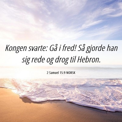Picture 06 - 2 Samuel 15:9 NORSK - Kongen svarte: Gå i fred! Så gjorde han sig - Bible Verse Picture