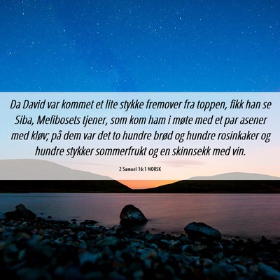 Picture 06 - 2 Samuel 16:1 NORSK - Da David var kommet et lite stykke fremover fra - Bible Verse Picture