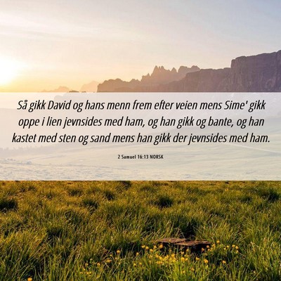 Picture 06 - 2 Samuel 16:13 NORSK - Så gikk David og hans menn frem efter veien mens - Bible Verse Picture