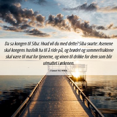 Picture 06 - 2 Samuel 16:2 NORSK - Da sa kongen til Siba: Hvad vil du med dette? - Bible Verse Picture