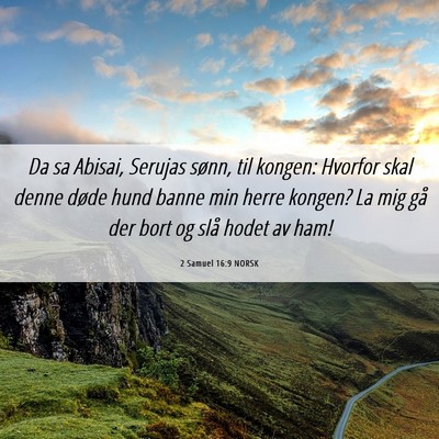 Picture 06 - 2 Samuel 16:9 NORSK - Da sa Abisai, Serujas sønn, til kongen: Hvorfor - Bible Verse Picture