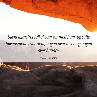 Picture 06 - 2 Samuel 18:1 NORSK - David mønstret folket som var med ham, og satte - Bible Verse Picture