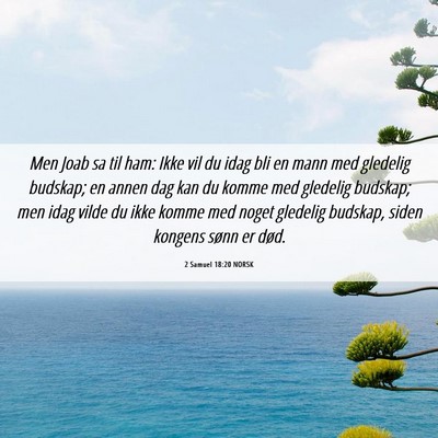 Picture 06 - 2 Samuel 18:20 NORSK - Men Joab sa til ham: Ikke vil du idag bli en mann - Bible Verse Picture