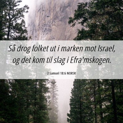 Picture 06 - 2 Samuel 18:6 NORSK - Så drog folket ut i marken mot Israel, og det - Bible Verse Picture