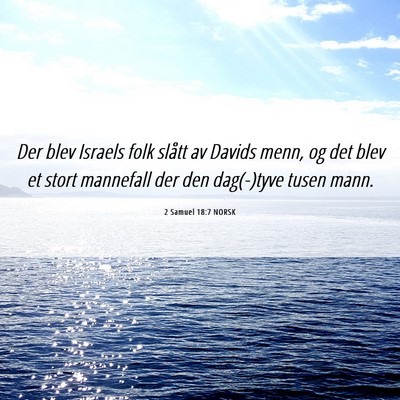 Picture 06 - 2 Samuel 18:7 NORSK - Der blev Israels folk slått av Davids menn, og - Bible Verse Picture