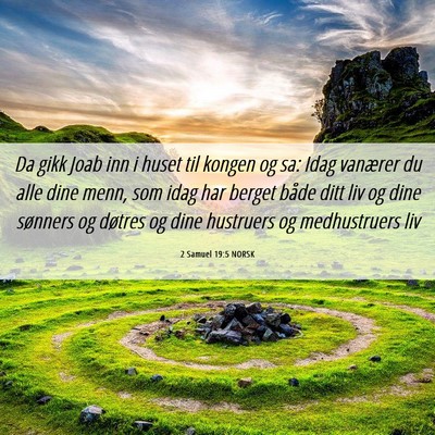 Picture 06 - 2 Samuel 19:5 NORSK - Da gikk Joab inn i huset til kongen og sa: Idag - Bible Verse Picture