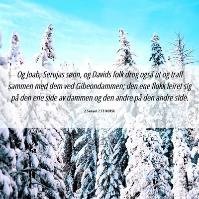 Picture 06 - 2 Samuel 2:13 NORSK - Og Joab, Serujas sønn, og Davids folk drog også - Bible Verse Picture