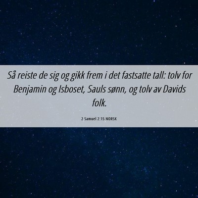 Picture 06 - 2 Samuel 2:15 NORSK - Så reiste de sig og gikk frem i det fastsatte - Bible Verse Picture