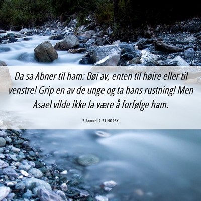 Picture 06 - 2 Samuel 2:21 NORSK - Da sa Abner til ham: Bøi av, enten til høire - Bible Verse Picture