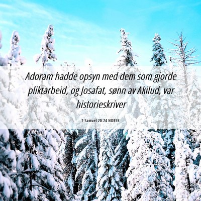 Picture 06 - 2 Samuel 20:24 NORSK - Adoram hadde opsyn med dem som gjorde - Bible Verse Picture