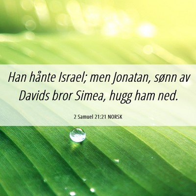 Picture 06 - 2 Samuel 21:21 NORSK - Han hånte Israel; men Jonatan, sønn av Davids - Bible Verse Picture