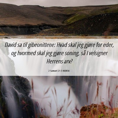 Picture 06 - 2 Samuel 21:3 NORSK - David sa til gibeonittene: Hvad skal jeg gjøre - Bible Verse Picture