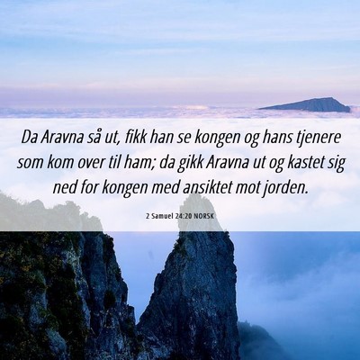Picture 06 - 2 Samuel 24:20 NORSK - Da Aravna så ut, fikk han se kongen og hans - Bible Verse Picture