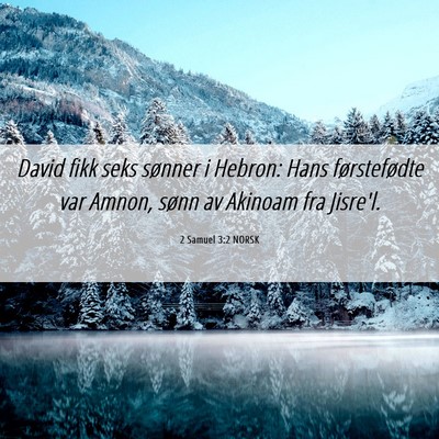 Picture 06 - 2 Samuel 3:2 NORSK - David fikk seks sønner i Hebron: Hans - Bible Verse Picture