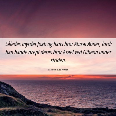 Picture 06 - 2 Samuel 3:30 NORSK - Således myrdet Joab og hans bror Abisai Abner, - Bible Verse Picture