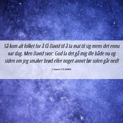 Picture 06 - 2 Samuel 3:35 NORSK - Så kom alt folket for å få David til å ta mat - Bible Verse Picture