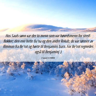 Picture 06 - 2 Samuel 4:2 NORSK - Hos Sauls sønn var der to menn som var - Bible Verse Picture