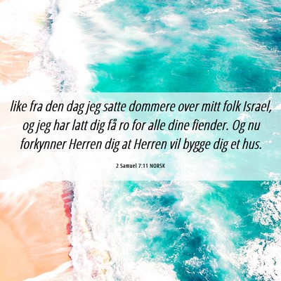 Picture 06 - 2 Samuel 7:11 NORSK - like fra den dag jeg satte dommere over mitt folk - Bible Verse Picture