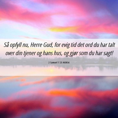 Picture 06 - 2 Samuel 7:25 NORSK - Så opfyll nu, Herre Gud, for evig tid det ord du - Bible Verse Picture
