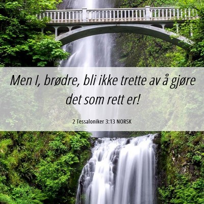 Picture 06 - 2 Tessaloniker 3:13 NORSK - Men I, brødre, bli ikke trette av å gjøre det - Bible Verse Picture