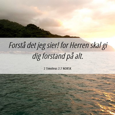 Picture 06 - 2 Timoteus 2:7 NORSK - Forstå det jeg sier! for Herren skal gi dig - Bible Verse Picture
