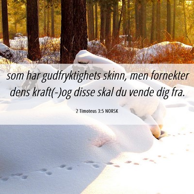 Picture 06 - 2 Timoteus 3:5 NORSK - som har gudfryktighets skinn, men fornekter dens - Bible Verse Picture